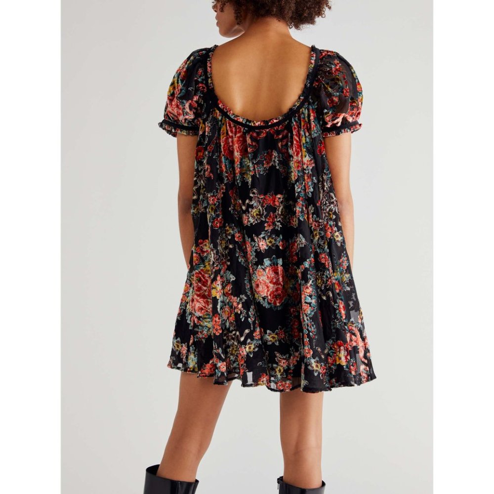🎉LAST CHANCE🎉 NWT Free People Beautiful Blooms Mini Dress / Black Combo - Picture 2 of 7